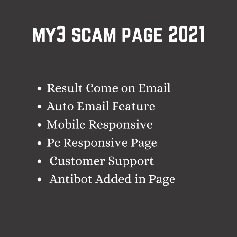 My3 Scam Page 2021