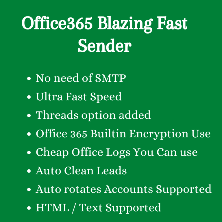 Office365 Blazing Fast inbox sender